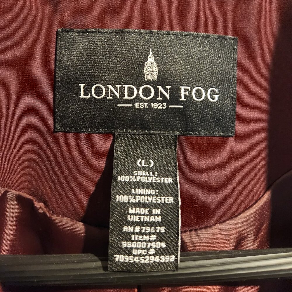 London Fog Trench Coat – Women’s Large – Burgundy / Merlot - Picture 15 of 15